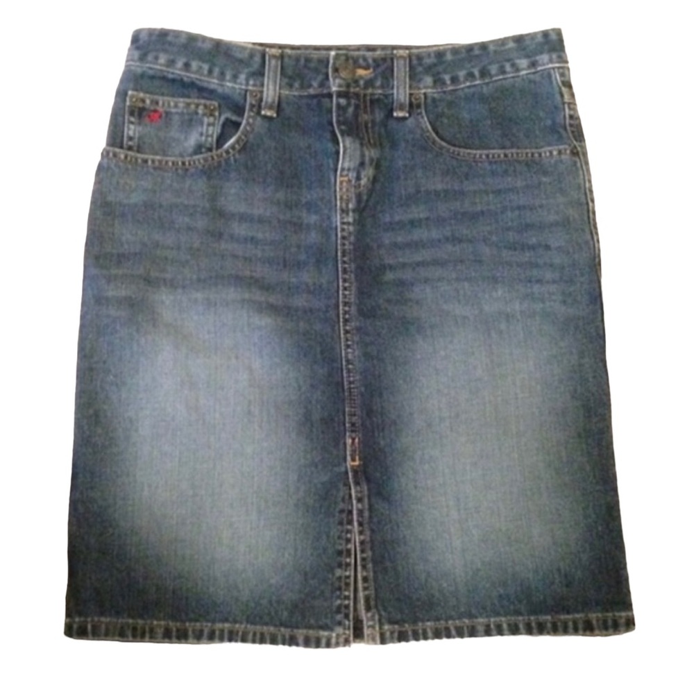 Vintage Paris Blues Front Slit Raw Hem Denim Skirt Junior’s Sz 3